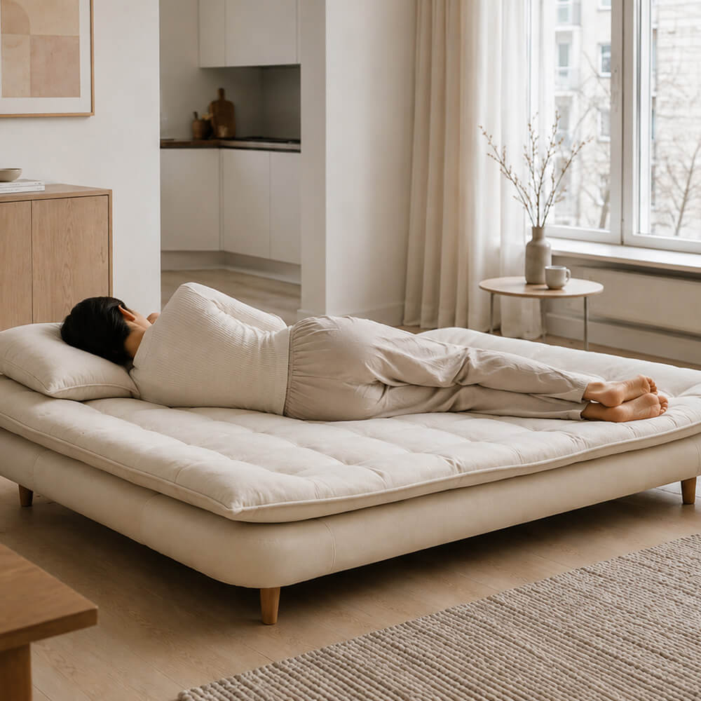 Vuodesohva Tyyni 2-istuttava 195 cm, beige – 3-asentoinen selkänoja