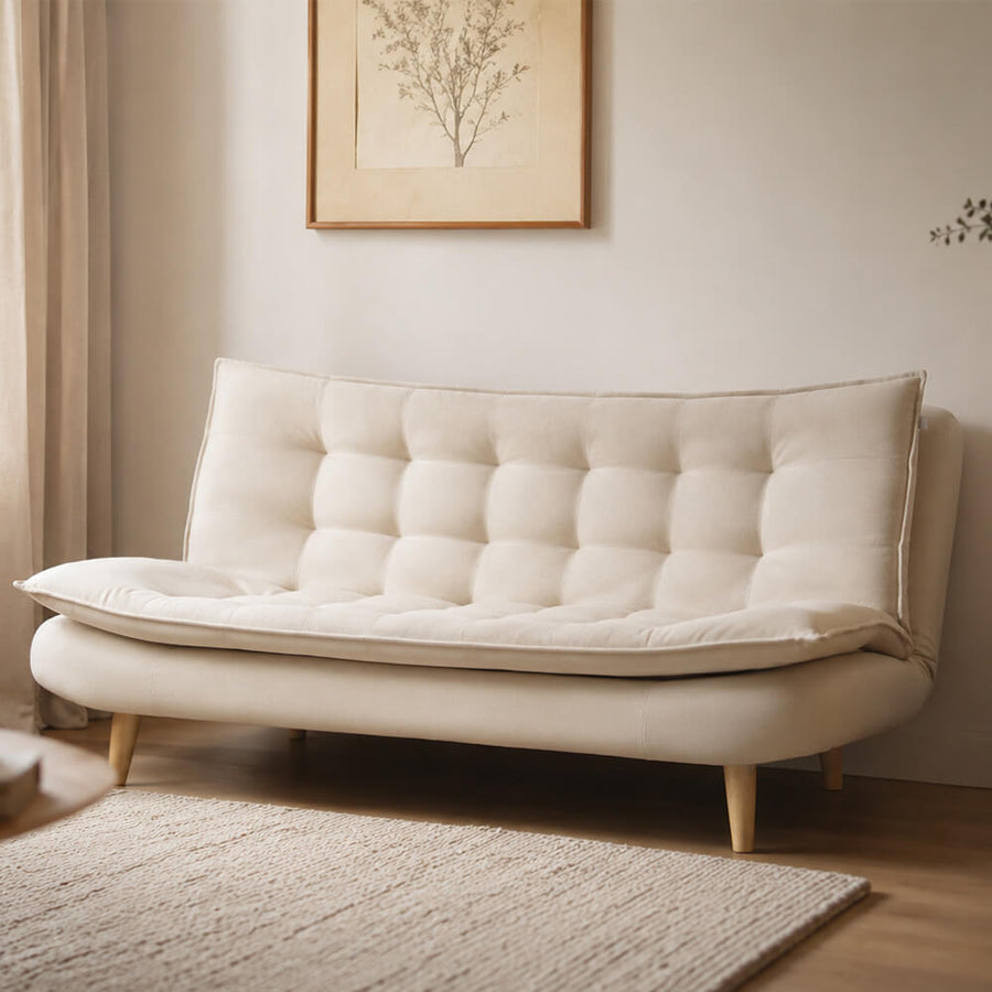 Bäddsoffa Tyyni 2-sitsig 195 cm, beige – ryggstöd med 3 lägen
