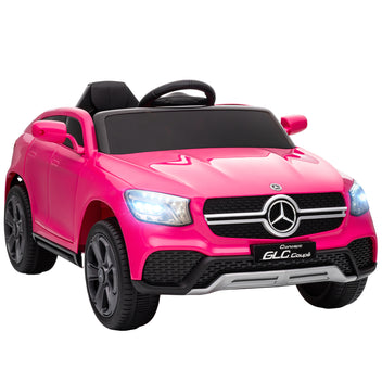 Lasten sähköauto Mercedes-Benz GLC Coupé 12V, kaukosäädin, LED ja musiikki, 3–6 v, pinkki