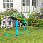 Koiran agility-esteet 4 kpl, korkeus säädettävä, kantolaukku, 99 x 65 x 94 cm, vaaleansininen