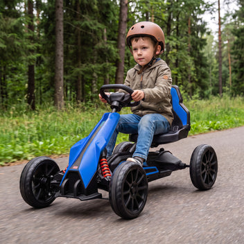 Lasten sähkökartingauto 12V, kaksi nopeutta 3–5 km/h, turvavyö, EVA-renkaat, sininen