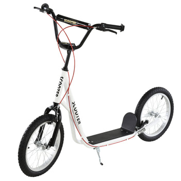 Potkulauta isoilla ilmarenkailla, käsijarru ja takajarru, säädettävä 90–96 cm, 5 v+, valkoinen