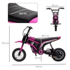 Lasten sähkömoottoripyörä 24V 350 W, kahvakaasu, takajousitus, 8–16 km/h, 8–12 v, pinkki