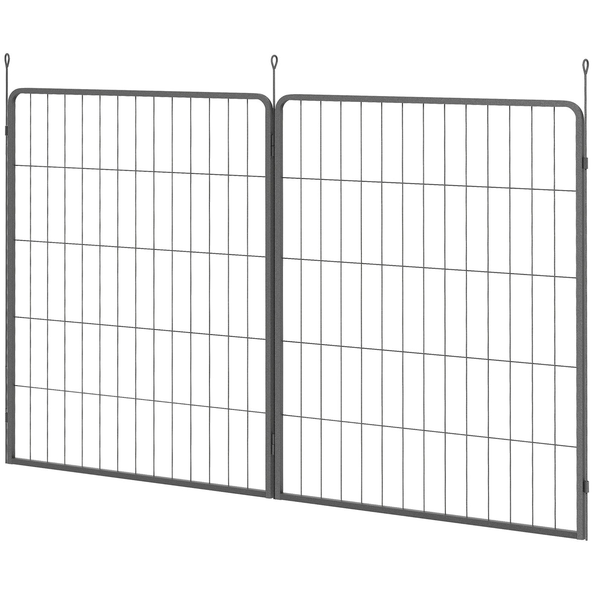 Lisäpaneelit koiran aitaukseen 2 kpl, teräs, 80 x 100 cm