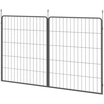 Lisäpaneelit koiran aitaukseen 2 kpl, teräs, 80 x 100 cm