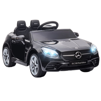 Lasten sähköauto Mercedes SLC 300, kaukosäädin, LED-valot ja musiikki, 3–6 v, musta