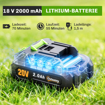 Akkukäyttöinen pensas- ja nurmikkoleikkuri 2-in-1, 18 V, vihreä