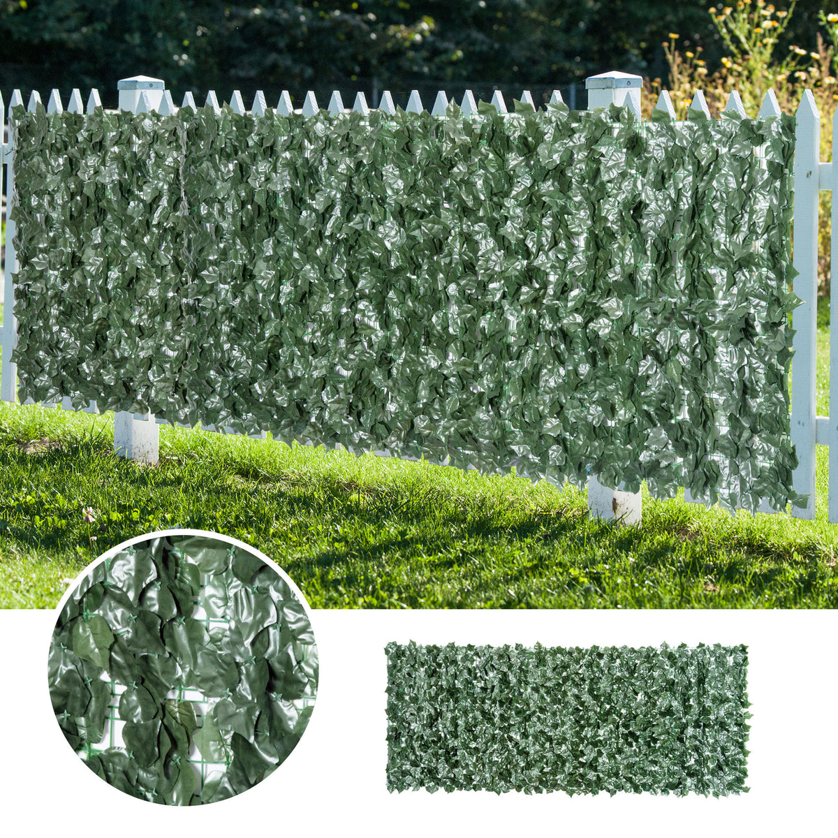 Tekolehtiaita näkösuojaksi, bataattilehti, 300 x 150 cm, tummanvihreä