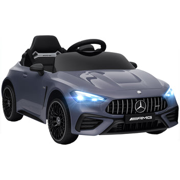Lasten sähköauto Mercedes-AMG 12V, kaukosäädin, 3-pisteturvavyö, USB ja MP3, 3–6 v, harmaa