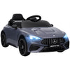 Lasten sähköauto Mercedes-AMG 12V, kaukosäädin, 3-pisteturvavyö, USB ja MP3, 3–6 v, harmaa