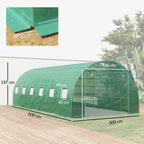 Iso vahvistettu tunnelikasvihuone 170 g/m² katteella, 6 x 3 x 2 m, vihreä
