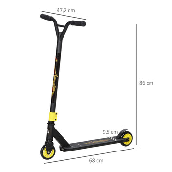Temppupotkulauta alumiinia, 100 mm PU-pyörät, freestyle, 14 v+, kulta