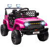 Lasten sähköauto 12V kahdella moottorilla, 2,4 GHz kaukosäädin, LED ja musiikki, 3–8 v, pinkki