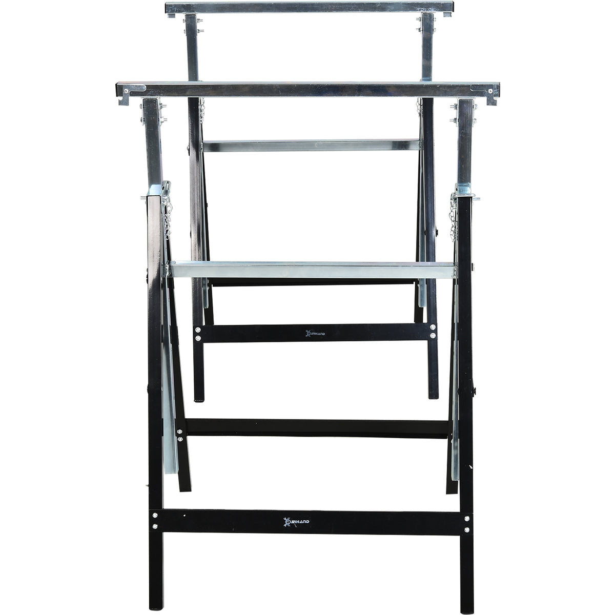 Telinepukki 2 kpl kevyt, PP-jalkasuojat, korkeus 80–130 cm, kantavuus 200 kg, 68 x 56 cm, musta
