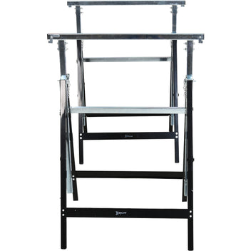 Telinepukki 2 kpl kevyt, PP-jalkasuojat, korkeus 80–130 cm, kantavuus 200 kg, 68 x 56 cm, musta