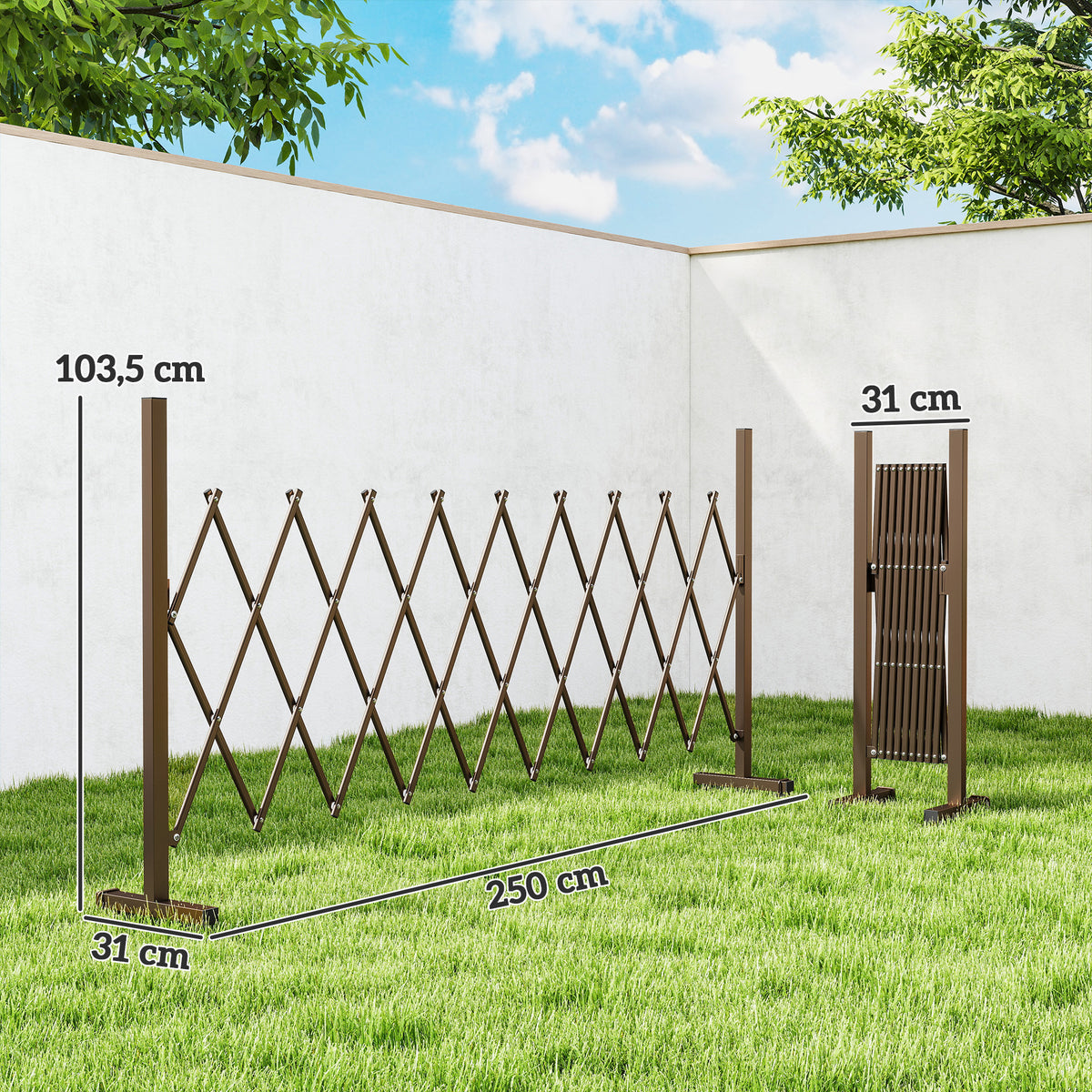 Jatkettava alumiininen saksiaita, 31–250 x 103,5 cm, tummanruskea
