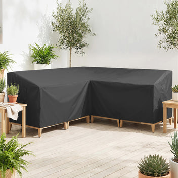 Vedenpitävä suojapeite V-mallinen kulmasohvalle, 420D Oxford, 216 x 216 x 78 cm, musta
