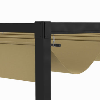 Pergola liukukatolla, 2,98 x 2,13 m, khaki