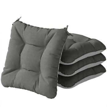 Istuintyynyt tuoleihin, 4 kpl, 39,5 x 39,5 x 10 cm, tummanharmaa