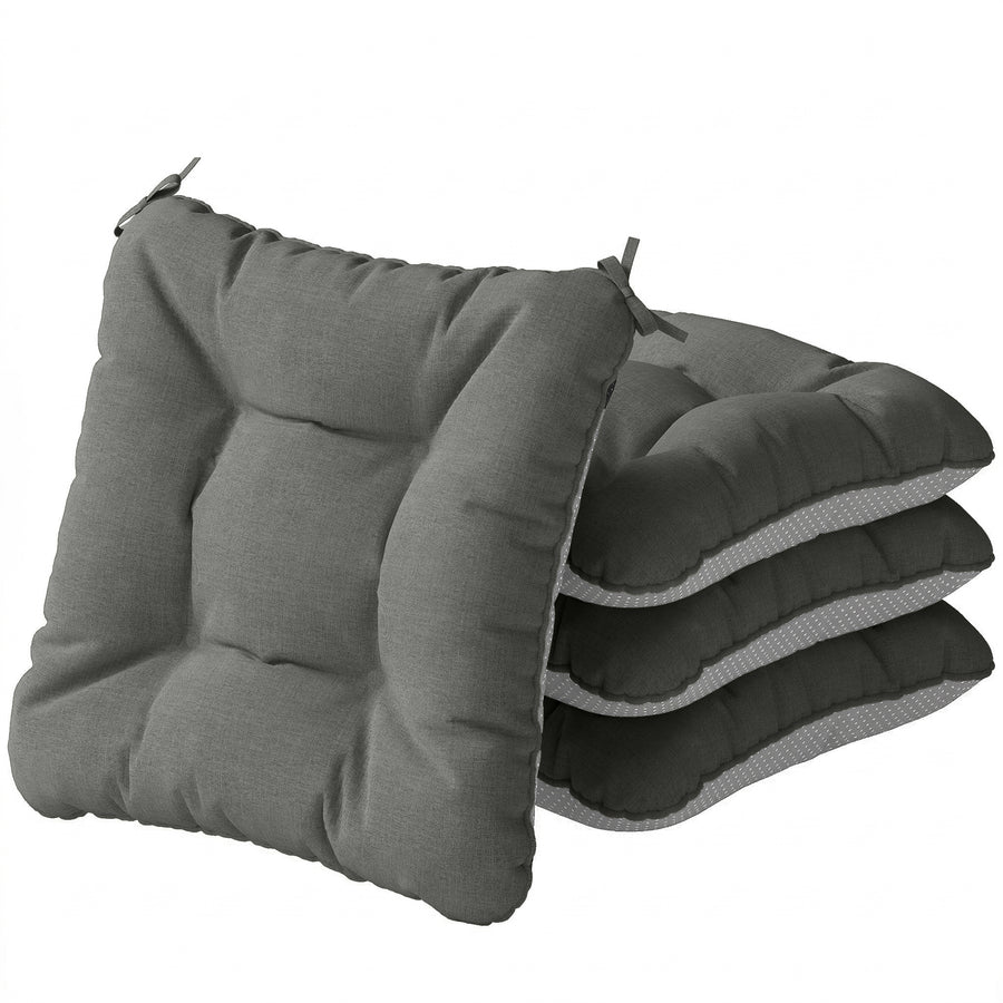 Istuintyynyt tuoleihin, 4 kpl, 39,5 x 39,5 x 10 cm, tummanharmaa