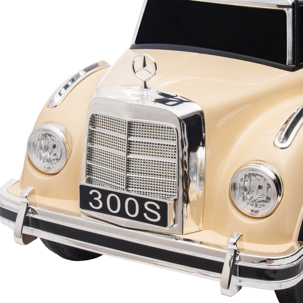 Lasten potkuauto Mercedes-Benz 300 S, säilytystila istuimen alla, 18–48 kk, beige