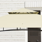 Grillikatos hyllyillä, koreilla ja koukuilla, 2,4 x 1,5 m, beige