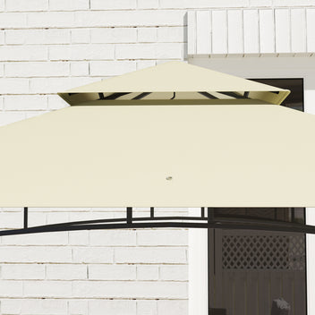 Grillikatos hyllyillä, koreilla ja koukuilla, 2,4 x 1,5 m, beige
