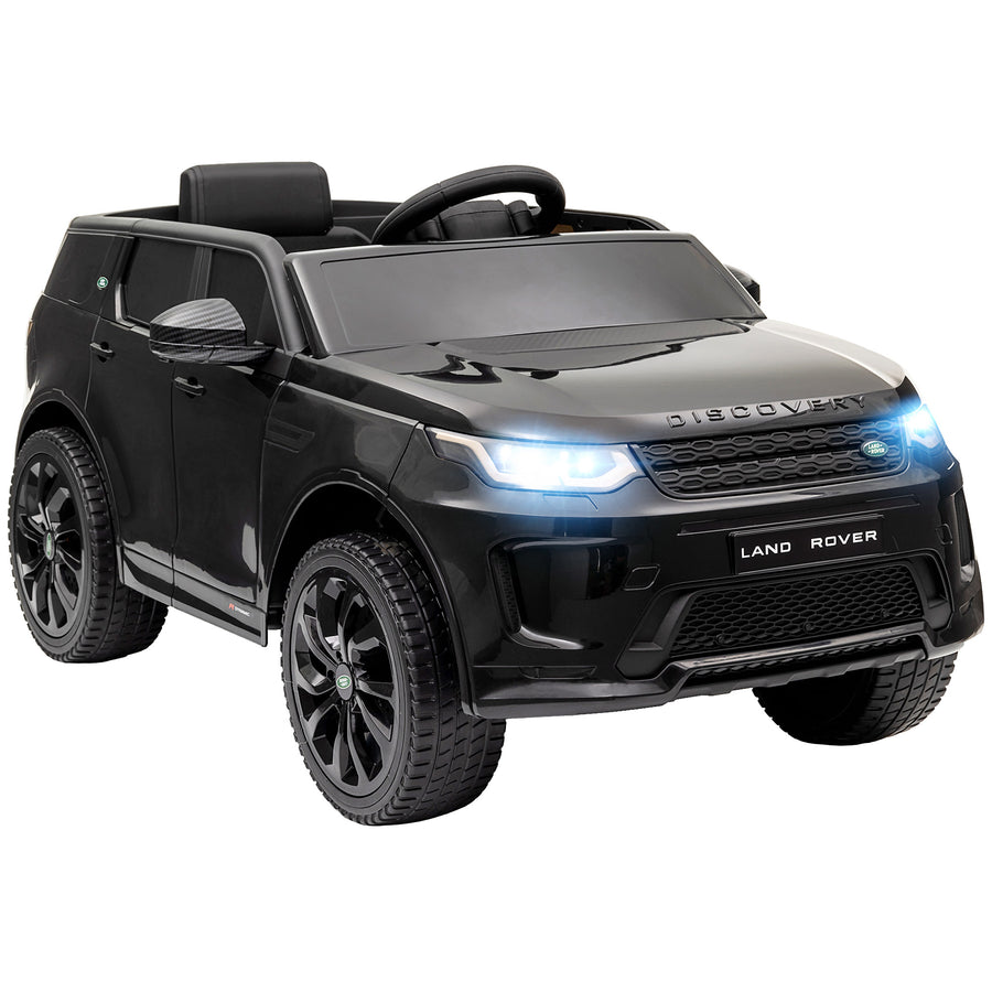 Land Rover Discovery Sport lasten sähköauto 12V – musta, kauko-ohjattava, valot ja musiikki