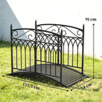 Barokkityylinen metallinen puutarhasilta kaiteilla, 135,5 cm, musta