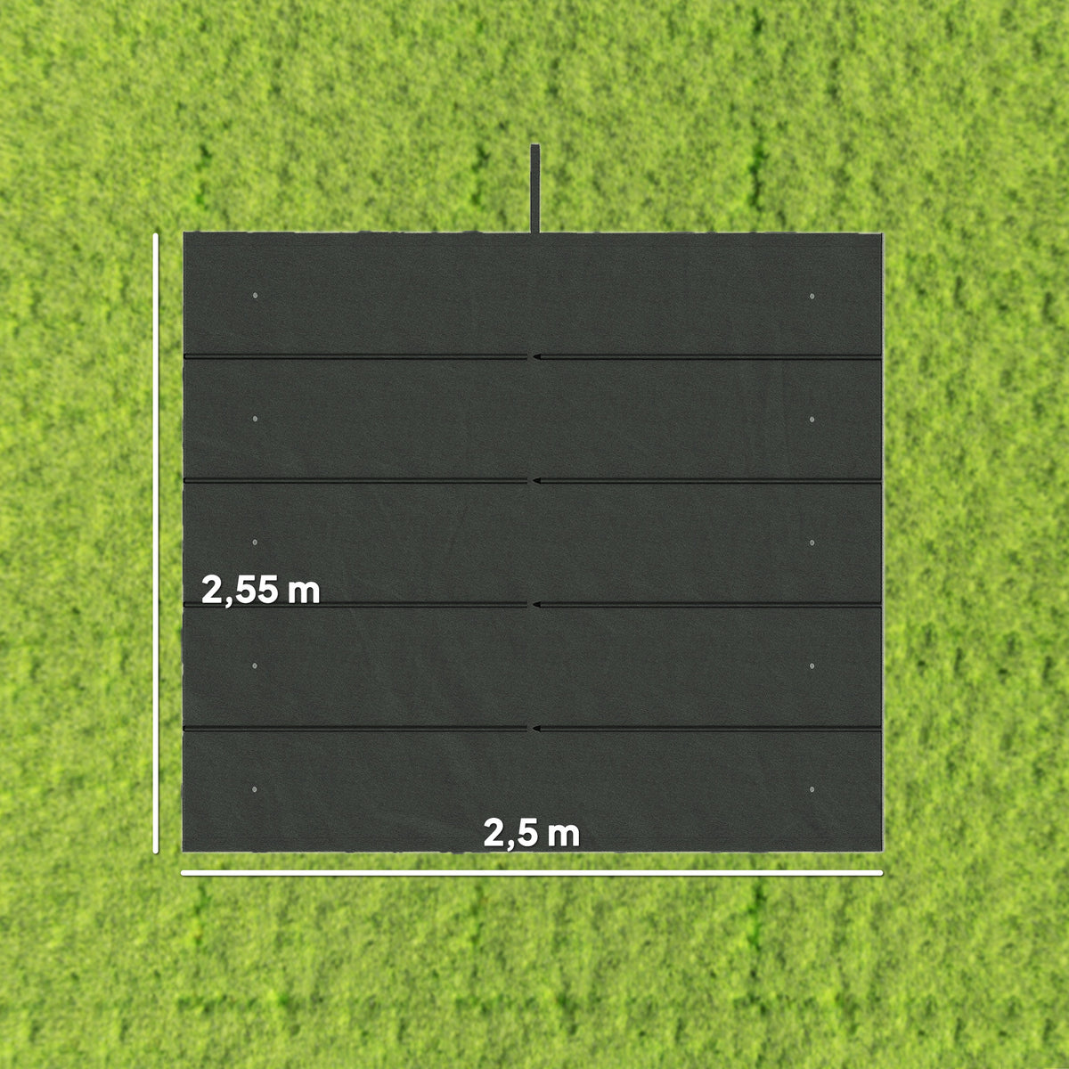 Varakangas 3 x 3 m pergolaan liukukatolla, 250 x 255 cm, tummanharmaa