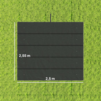 Varakangas 3 x 3 m pergolaan liukukatolla, 250 x 255 cm, tummanharmaa