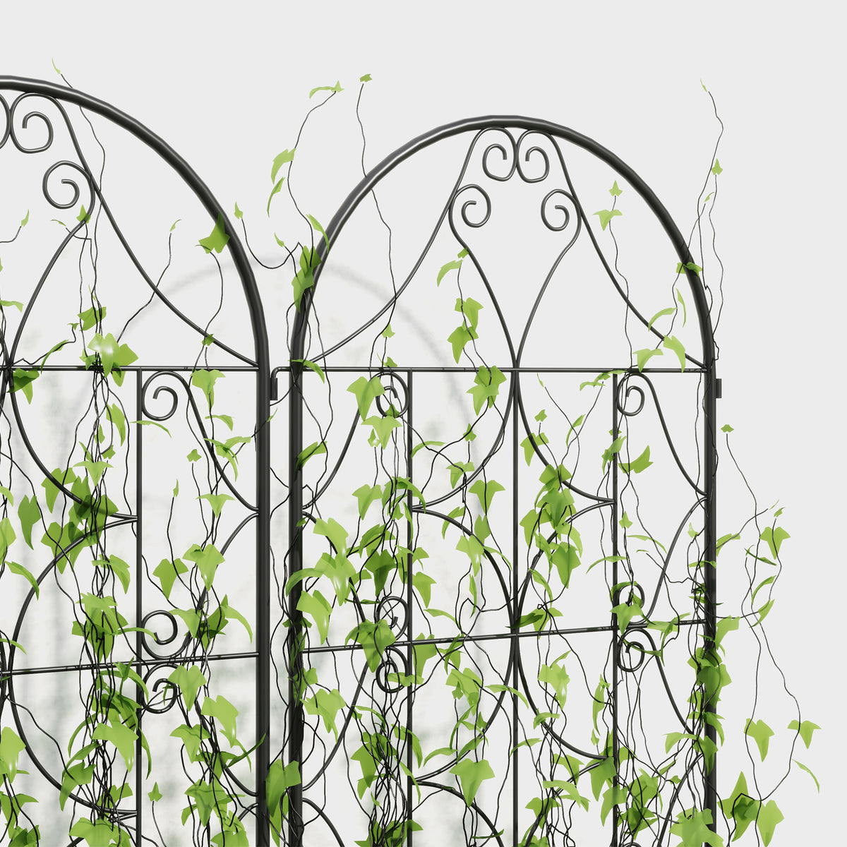 Maahan painettavat metallisäleiköt köynnöksille, 2 kpl, 50 x 150 cm, musta
