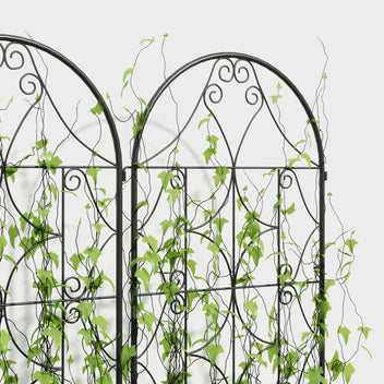 Maahan painettavat metallisäleiköt köynnöksille, 2 kpl, 50 x 150 cm, musta