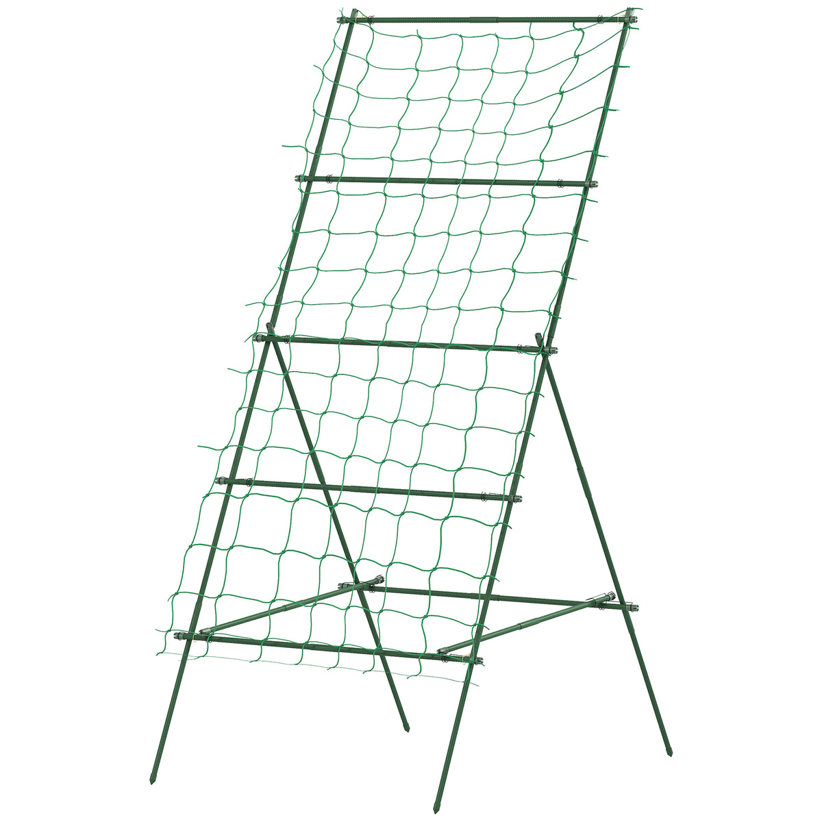A-mallinen köynnöstuki verkolla, säädettävät tasot, 101 x 133 x 227 cm, vihreä