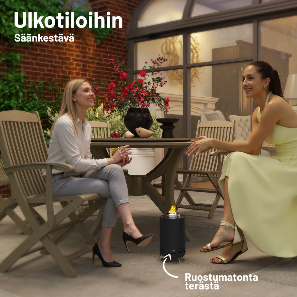 Kompakti savuton ulkotulisija, 25 cm ruostumatonta terästä