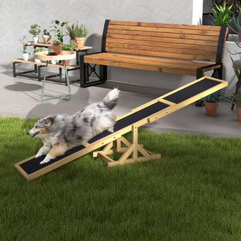Koiran agility-keinulauta puusta, liukumaton pinta, 180 x 30 x 30 cm, keltainen