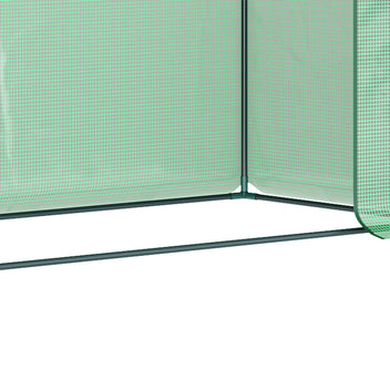 Pieni muovikasvihuone rullaovella ja sivuikkunalla, 200 x 76 x 168 cm, vihreä